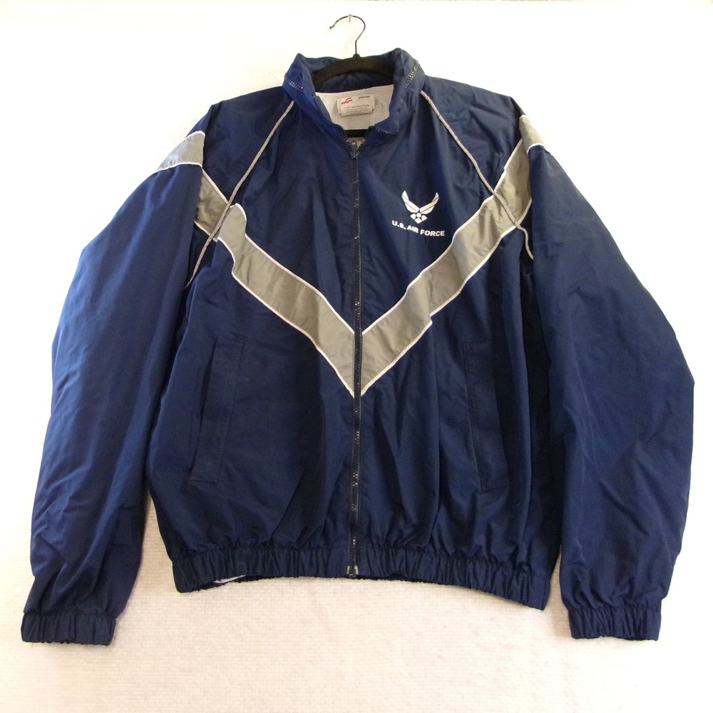 Skilcraft Mens Medium PTU Jacket Navy Blue US Air Force Reflective‎ Windbreaker